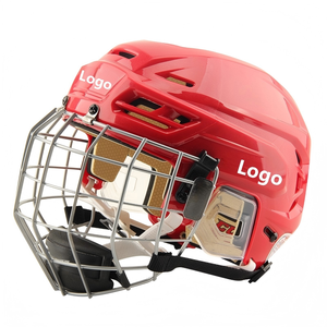 <span class=keywords><strong>Casque</strong></span> de hockey sur glace professionnel avec cage FM680, certifié sécurité, protection de la tête pour adultes et jeunes, réglable, rouge - Product Image 1