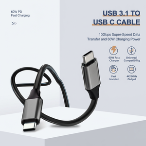 Cable USB C 3.1, Transferencia de Datos de 10 Gbps, Salida de Video 4K a 60 Hz, Carga Rápida PD de 60 W, Cable Trenzado de Nailon Tipo C a C para Monitor - Product Image 2