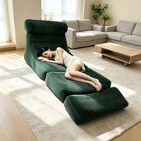 Fauteuil modulaire en velours côtelé, chaise paresseuse à dossier réglable, pouf de détente pour salon, chambre et balcon