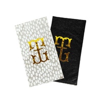 Serviettes en papier imprimées à l'or, 3 plis, carrées, pour décoration de table, avec logo personnalisé, serviettes en papier colorées pour mariage et fête