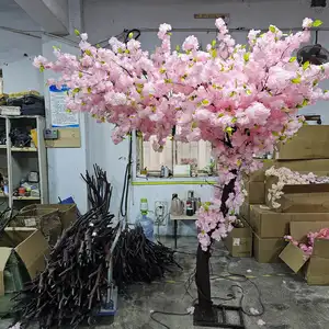 LM01 شجرة ساكورا الصناعية 2 متر 7 قدم داخل وخارج المنزل زهرة زهرة الكرز الوردية الضخمة