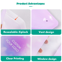 Emballage personnalisé imprimé pour sous-vêtements et vêtements, emballage réutilisable pour t-shirts en mat, sac en plastique refermable recyclable