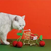 Kattenbal van touw, kersen, sinaasappel, druif, tandbestendig, kauwbaar, zelfspeelend, kattenmunt speeltje, katten speelgoed en accessoires