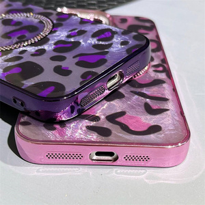 Fundas con estampado de leopardo de moda callejera Para Celular fundas de teléfono móvil magnéticas de diamante para iPhone 16 plus - Product Image 5