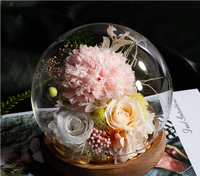 Rose éternelle Irini 2025 sous cloche en verre, fleurs préservées, cadeau romantique pour la Saint-Valentin, la fête des mères, Noël, anniversaires, maison