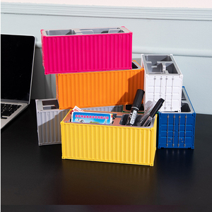 2025 Mini Pencil Holder <strong>Custom</strong> Logo Shipping Cargo Shape <strong>Container</strong> Dest Top <strong>Pen</strong> Holder for Office Gifts - Product Image 5