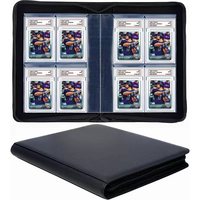 MINIBOOK Pockets Leather RTS PU Leather Trading Toploader Binder Album, 12 Pockets Premium Top Loader Card Binder