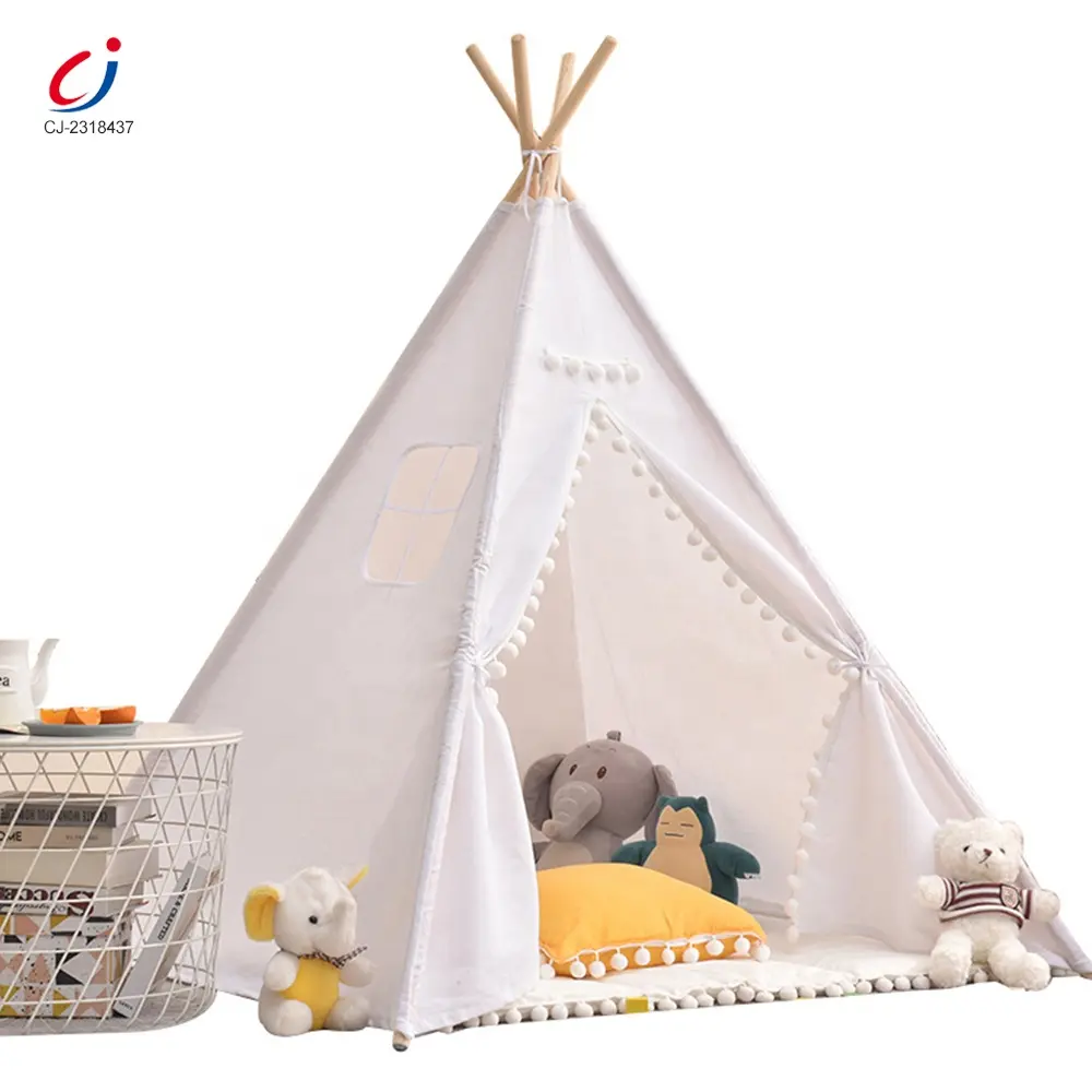 Оптовая продажа, складная детская палатка Chengji для малышей, игровой домик, Деревянный Портативный тент для улицы, пляжный индийский вигвам, палатка для детей