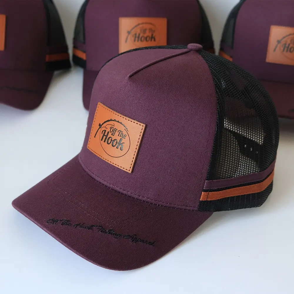 Customgh Quality Australia Country High Profile Striped Trucker Hat 5 Panel Embroidery Logo 2 Side Stripe Trucker Cap