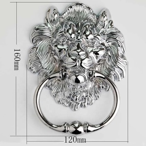 Cosin Hardware Classic <strong>Gold</strong> and Chrome Zinc Solid Cabinet Door Lion Head <strong>Knob</strong> Pull Ring Size : 160x120mm - Product Image 5