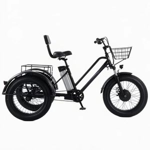 Vélo cargo électrique à 3 roues, tricycle électrique à pneus larges avec panier, 7 vitesses, cadre en acier carbone, livraison, trajets domicile-travail - Product Image 2
