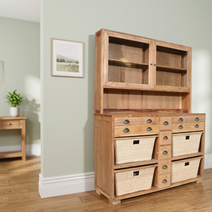 Kitchen <b>Cabinet</b> Tramp Solid Teak Wood Combine with Rattan Natural Color - Product Image 3