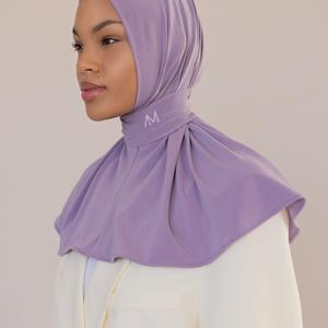 Pañuelo de Jersey Prémium Marca Merrachi, Hiyab Instantáneo, Gorro <span class=keywords><strong>Ninja</strong></span> con Banda y Botón, Hiyab con Botón Frontal, Hiyab Aslila - Product Image 1
