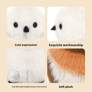Peluche longue et moelleuse de type Sissine Blanche, adorable oreiller en forme d'oiseau perroquet pour dormir, cadeau pour filles - Product Image 3