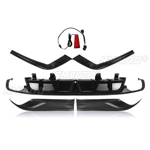 Yofer V2 Rear Bumper Diffuser <b>Splitter</b> <b>Lip</b> + Corner Apron Spats for 2018-2022 10th 10.5th Accord Glossy Black Carbon Fiber Look - Product Image 2