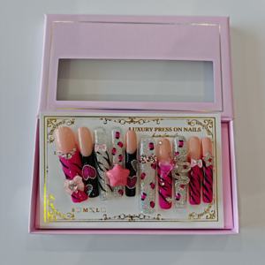 Nuevo diseño 2025 púrpura lujo prensa en las <span class=keywords><strong>uñas</strong></span> para fiesta Club largo cuadrado hecho a mano acrílico falso <span class=keywords><strong>uñas</strong></span> postizas - Product Image 5