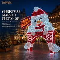 Arche lumineuse LED TOPREX Motif Bonhomme de neige pour Marché de Noël, Lumière Photo, Décoration Extérieure pour Fêtes d'Hiver et Projets de Décoration de Vacances