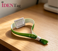 Bracelet en tissu NFC RFID jetable NTAG215 13,56 MHz, bracelet tissé pour carnaval, fête, activité en plein air, gestion de foule