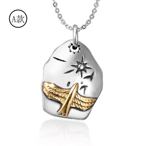 Collar con Colgante de Águila, Aleación de Zinc, Diseño de Animal del Zodiaco, Unisex, SP551 - Product Image 2