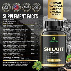 Private Label 100% Pure Biologische 1000Mg Alles-In-Één Shilajit Zeemos <span class=keywords><strong>Capsules</strong></span> Kruidensupplementen - Product Image 4