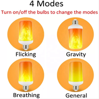 Ampoule LED E27 à effet de flamme vacillante, 4 Modes d'éclairage, avec effet de marche arrière et Base E27, pour l'intérieur et l'extérieur