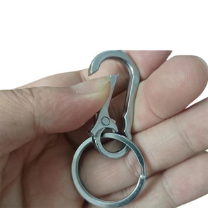 Llavero de metal de lujo para caballero con mosquetón y anilla de 30 mm, elegante llavero plateado con gancho a presión, fabricante chino, venta al por mayor - Product Image 5