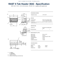 Connecteur de carte à pôles Lumberg RAST 5 Tab Header série 3642, 2-12 pôles, à angle droit, pas de 5,0 mm, DIN 46244