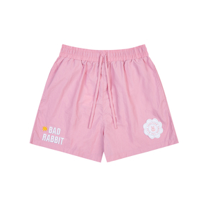 กางเกงขาสั้น Bumble รุ่น Windbreaker ทรงปกติ เอวยางยืด พร้อมโลโก้ที่ขาขวา และลายปักกระต่ายดอกไม้ที่ขาซ้าย - Product Image 1