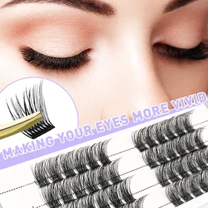 Medylashes DIY ส่วนขนตาชุดส่วนตัวฉลากธรรมชาติPre Cutปริมาณแต่ละขนตาคลัสเตอร์ขนตาชุดขายส่ง