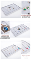 Présentoir à bijoux en lin personnalisé boîte de rangement noire bague collier pendentif bracelet boucles d'oreilles présentoir à bijoux en velours plateau d'accessoires