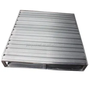 Endüstriyel çelik palet iki yönlü giriş ağır metal yeniden kullanılabilir depo çift yüz standart demir palet