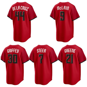 Camiseta Roja del Cincinnati City Connect Stadium para Hombre 2026 # 44 De <span class=keywords><strong>La</strong></span> Cruz # 9 Matt McLain # 30 Griffey Jr. 7 #   Camiseta de Béisbol Steer - Product Image 1