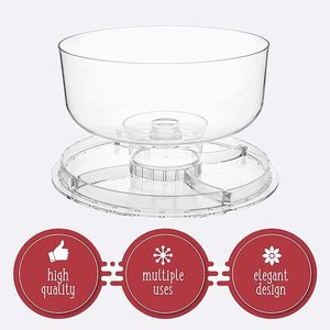 <strong>Rotating</strong> Acrylic Dome Clear <strong>Cake</strong> Display <strong>Stand</strong> Cover Revolving Tray Holder for Party Wedding Dessert Fruit Serving - Product Image 2