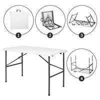 Tables et Chaises Pliantes Rectangulaires Modernes en Plastique et Bois FT-03 pour Villa, Salon et Repas en Extérieur – Vente en Gros (1,2 m, 1,5 m, 1,8 m)