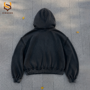 Sweat-shirts personnalisés en molleton épais 100 % coton, style vintage délavé à l'acide, coupe courte et ample pour homme - Product Image 2