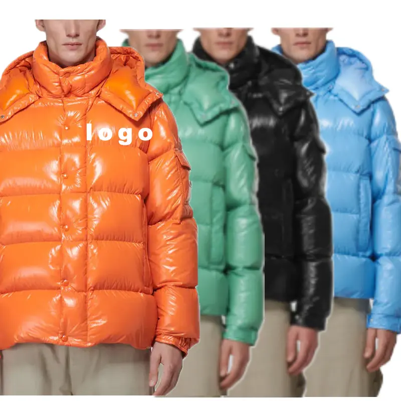 Custom Orange Designer Coats Waterproof Down Plus Size Bubble Puffer Winter Jacket Men