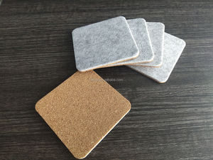 Posavasos de Fieltro Absorbente para Bebidas con Soporte, Posavasos Grandes de Fieltro Absorbente con Reverso de Corcho - Product Image 5