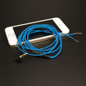 Cable trenzado para auriculares MP3 de 120 cm, conector en ángulo de 3.5 mm, cable de audio de cobre trenzado rojo para productos semiterminados DIY - Product Image 3