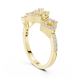 Women's Yellow Gold Round Cut Diamond Ring Classic Engagement Style Lab Grown Diamonds - Product Image 2
