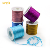 Cuerda de 1mm para DIY con borlas y cuentas, cuerda de nailon para nudos chinos, cuerda de cola de rata, pulsera, cordón de seda trenzado, hilo de jade para diseño de chanclas
