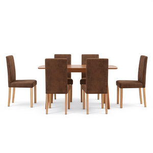 Sedie da Pranzo in Finta Pelle Marrone, Design Standard in Legno Robusto, Arredamento Moderno per la Casa - Product Image 1