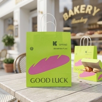 Luxuriöse Kraftpapier-Geschenktüte mit Personalisiertem Logo Verfügbar Kleine Größe Grün Langlebig zum Einkaufen und Tragen