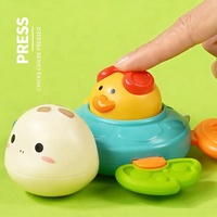 Jouet rotatif à ventouse Baohan Tortue et Canard, amusant pour la tête de lit, jouet à mâcher en ABS et silicone pour bébés de 0 à 24 mois