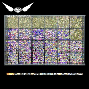 C & Y 24 Grid Mixed 17 Shapes 7 Tamaños Piedras Caja Nail Art <span class=keywords><strong>AB</strong></span> Diamantes de imitación Cristales para decoración de uñas - Product Image 1