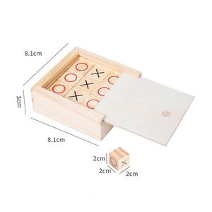 Jeu de Tic Tac Toe en bois portable personnalisé avec logo promotionnel écologique pour enfants et adultes, ensemble cadeau - Product Image 4