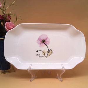 Puestos de plato de pescado de flores doradas de producción propia y Comercialización propia, suministro de supermercado, cena diaria de cerámica de 12 pulgadas <span class=keywords><strong>PL</strong></span> - Product Image 4