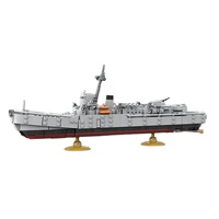 Juego de Bloques de Construcción de Naves Espaciales Funbuild OEM al por Mayor, Modelo de Destructor, Ladrillos para Armar, Juguete Educativo de Plástico ABS con Temática de Barcos