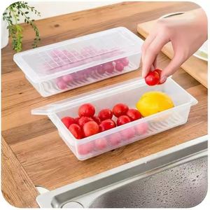Removable Drain Plate <b>Tray</b> Container Box Home Kitchen Food Crisper With Sealing <b>Fridge</b> Organizer Case Storage Boxes Bins - Product Image 4