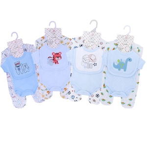 Ensemble 5 Pièces Tenue Coton Bébé Garçons Filles Naissance 0-3 <span class=keywords><strong>Mois</strong></span> : Hauts, Chapeau et Pantalon - Product Image 5