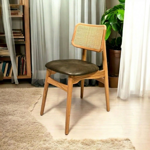 Silla de Ratán de Madera Natural de la Mejor Calidad, Estilo Moderno, Muebles Sostenibles para Restaurantes, Hoteles, Dormitorios, Salas de Estar - Product Image 1